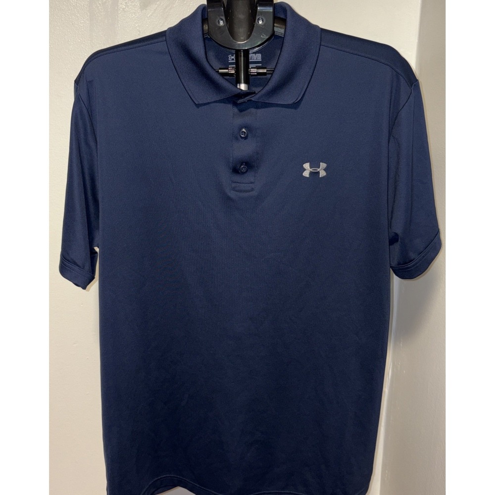 Mens UA Under Armour Muscle Golf Polo Shirt Top Performance Blue.